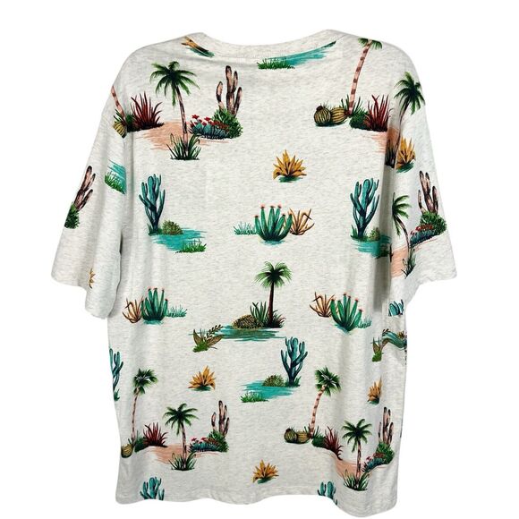 NEW Scotch & Soda Amsterdam Organic Cotton Cactus Palm Tree Short Sleeve Tee XXL - Picture 2 of 10